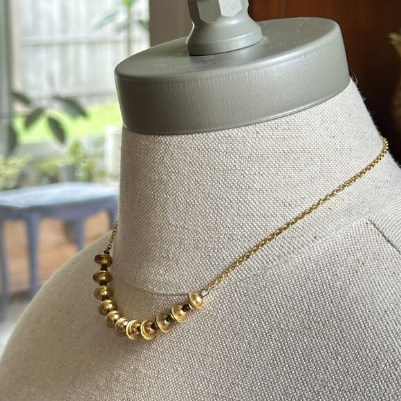 Gold-Tone Beaded Necklace With 16" Chain - Picture 3 of 4